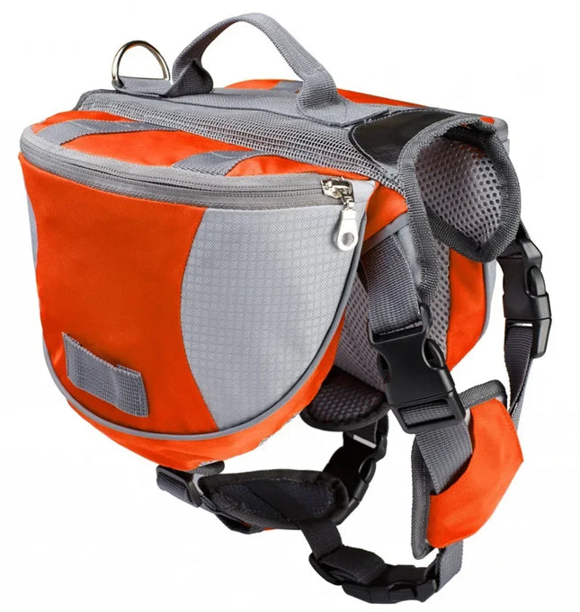 Oxford Dog Self-Carry Saddle Backpack - S(7.5-18kg)/M(18-28kg)/L(28-40kg), Reflective, Orange/Blue/Red/Black