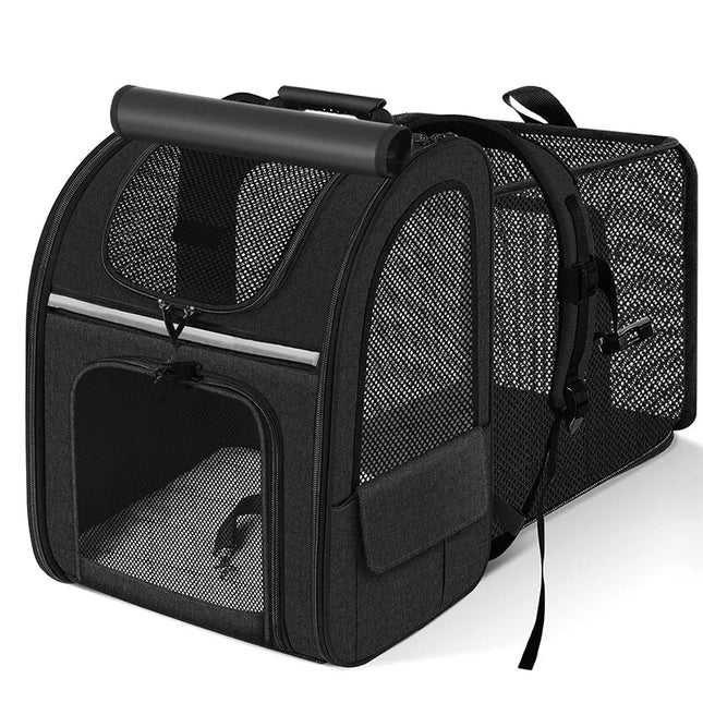 Expandable Cat Carrier Backpack with Shade Cover - Breathable Oxford Mesh, 4 Colors