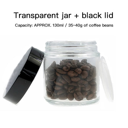 Portable Glass Jar 130ml Coffee Beans Storage Tank Coffee Grinder Coffee Powder Container Thickened Glass Seal Cans Sealed Jar