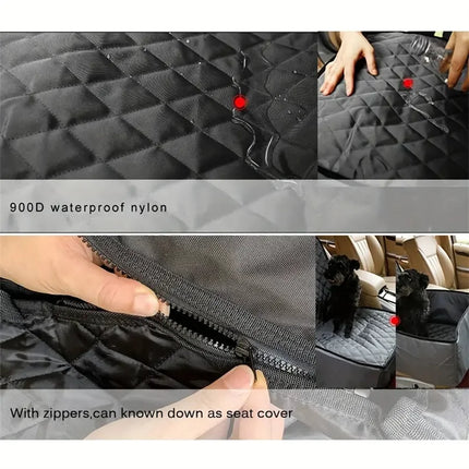 Quilted Dog Car Seat Cover - Waterproof Anti-Slip Oxford Fabric for Cars, Trucks & SUVs