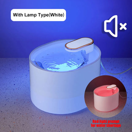 3L Ultra Silent Cat Water Fountain with LED Light - 2 Flow Modes, 4-Layer Filter, USB Powered