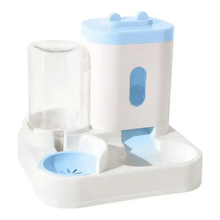 Gravity Pet Feeder & Water Dispenser - Large Capacity, Transparent Window, 28x25x26cm for Cats