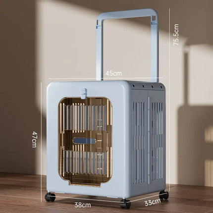 Foldable Rolling Pet Carrier Trolley - Airline Approved, Breathable, Lightweight, 4 Styles