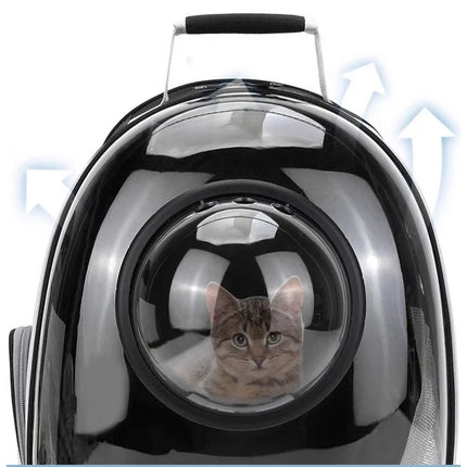 360° Transparent Bubble Cat Backpack Carrier - Spacious, Breathable, Lightweight, Gray/Pink/Black