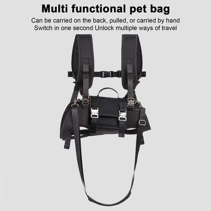 Spine-Friendly Horizontal Dog Backpack Carrier - 3-Way Carry, Breathable Oxford, Medium to Large Dogs