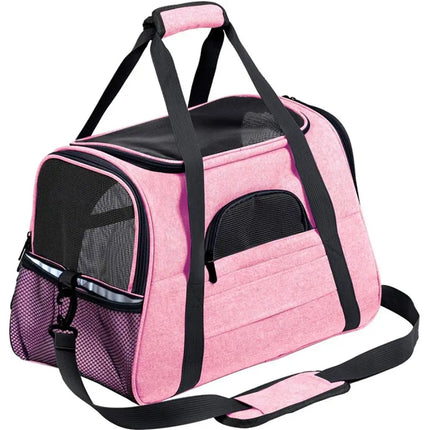 Airline Approved Soft Pet Carrier Bag - up to 20lbs, M/L, with Mat, 5 Colors