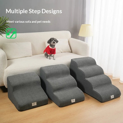 Dog Ramp Pet Stairs Bed Sofa Portable Foldable Non Slip Washable Detachable Cover Small Senior Puppy Indoor Dog Stairs Dog Ramp