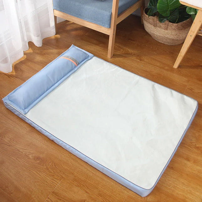 Summer Cooling Dog Bed Mattress with Pillow - Memory Foam, Breathable & Waterproof (4 Sizes)
