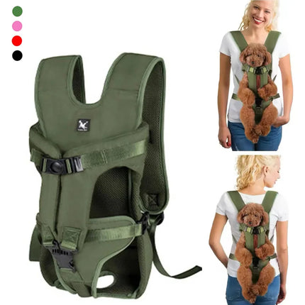 Front Pet Carrier Backpack for Cats & Dogs - Breathable Nylon, S/M/L/XL