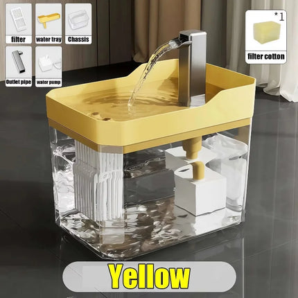 1.5L Quiet Auto Filter Cat Water Fountain - USB, Live Circulation for Cats & Small Pets