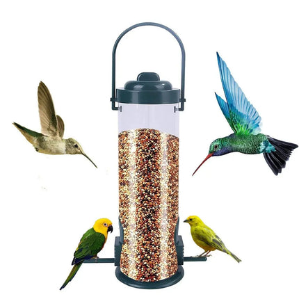 Outdoor Hanging Bird & Pet Feeder - Garden Feed Station, Multi-Hole PP Plastic, 7.6x23.5cm