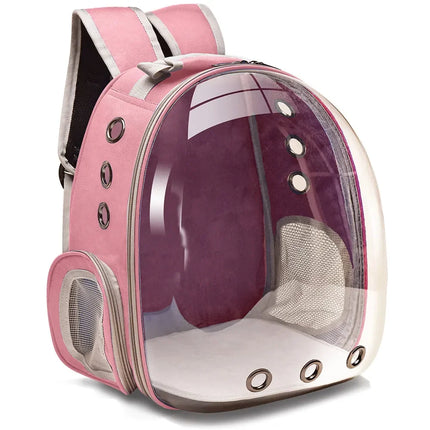 Space Capsule Transparent Pet Carrier Bag - Breathable Bicycle Carrier for Cats & Dogs, 4 Colors
