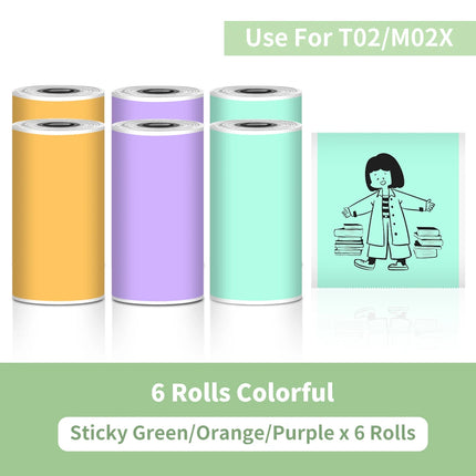 T02 Portable Printer Phomemo Mini Sticker Printer Self-adhesive Labels Inkless Sticker Printer for Journal, Notes, Photo, DIY