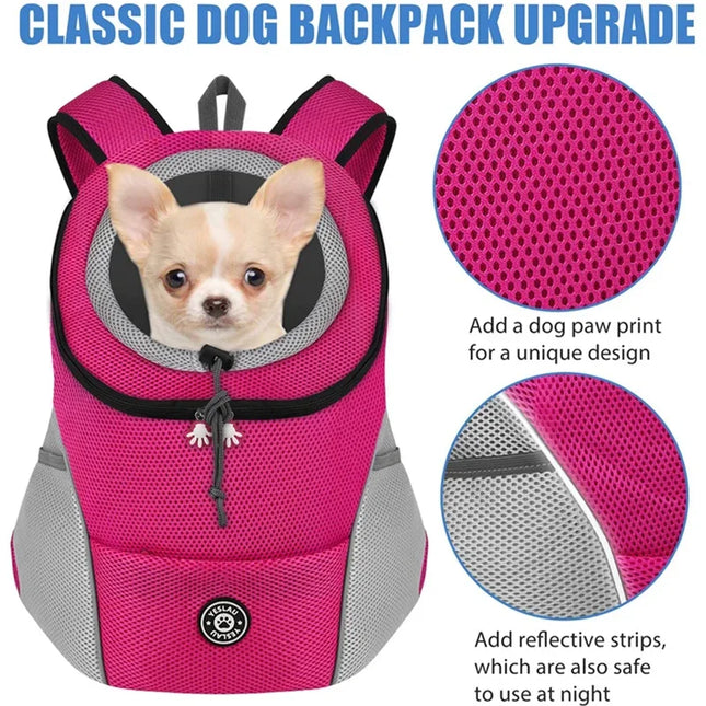 Foldable Front Pet Carrier Backpack - Breathable Mesh, S/M/L for Dogs & Cats 1-12kg