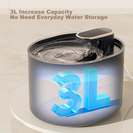 3L Ultra Silent Cat Water Fountain with LED Light - 2 Flow Modes, 4-Layer Filter, USB Powered
