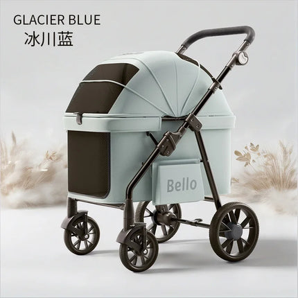 Portable 3-Wheel Pet Stroller - Foldable Dog & Cat Jogger with Storage Basket