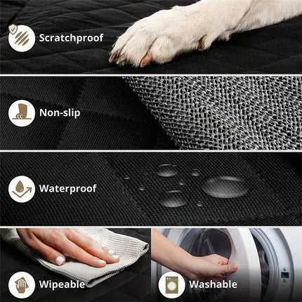 Quilted Dog Car Seat Cover - Waterproof Anti-Slip Oxford Fabric for Cars, Trucks & SUVs