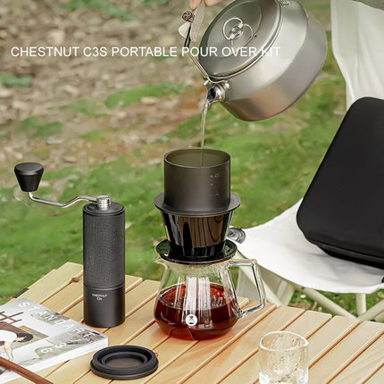 TIMEMORE C3S Portable Lightweight Coffee Maker Kit Compact Travel PourOver Coffee Set Carry Camping Coffee Gear For Home Outdoor