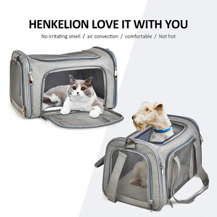 Airline Approved Nylon Pet Carrier - 43x28x28cm, Claw-Defense Mesh, up to 8kg, 5 Colors
