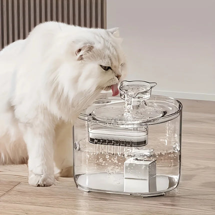 2.2L Whisper-Quiet Pet Water Fountain - Automatic Dispenser, Fresh Filtered Water for Cats