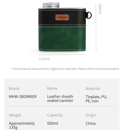 IN Stock MHW-3BOMBER 600ml Metal Sealed Container with Air Valve Airtight Canister Portable Storage Bag Coffee Camping Tools