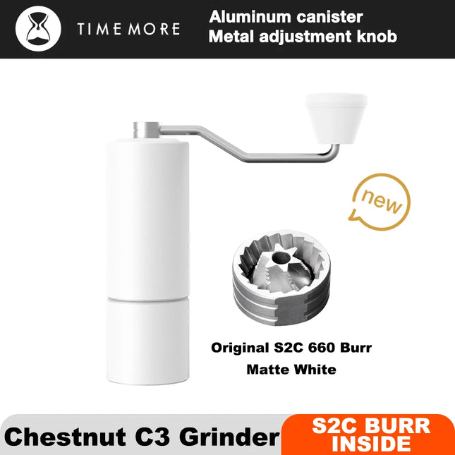 TIMEMORE Chestnut C3 Manual Coffee Grinder Portable Pour over Espresso Grinder S2C Burr Inside Hand Grinder With Double Bearing