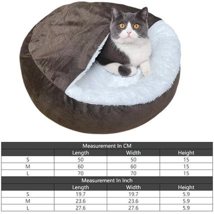 Orthopedic Dog Bed with Hooded Blanket - Waterproof Corduroy, Machine Washable (S/M/L)