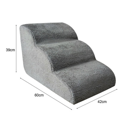 3-Tier Dog Stairs - Non-Slip Memory Foam Pet Steps, Removable & Washable Cover