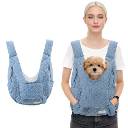 Windproof Waterproof Cotton Pet Chest Bag - Hands-Free Carrier up to 4kg, M, 4 Colors