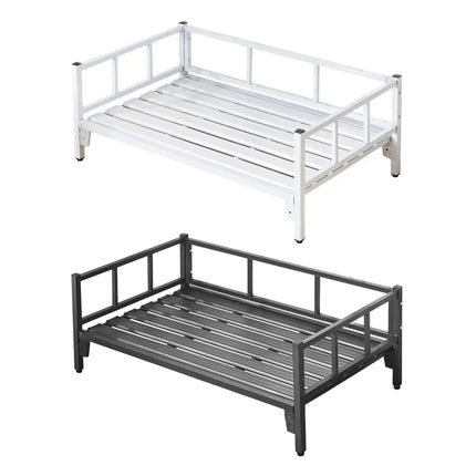 Elevated Dog Bed with Rails - Adjustable Height Metal Frame, Non-Slip Feet, 60x40cm