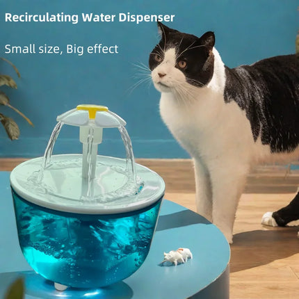 1.2L Silent USB Cat Water Fountain - Recirculating, Filter Foam for Cats & Small Dogs