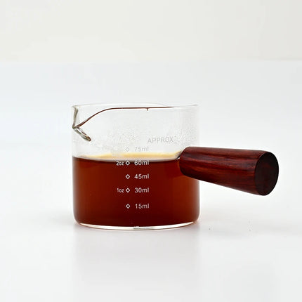 Double Pour Spout Heat Resistant Glass Measuring Cup Coffee Cup High Borosilicate Glass 75ml Espresso Transfer Cup Milk Cup