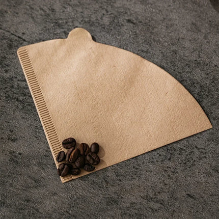 100Pcs Coffee Filter Paper Hand-brewed Coffee Special Conical Wood Pulp Portable Pull-out Drip Filter Paper Household Cafe Tools