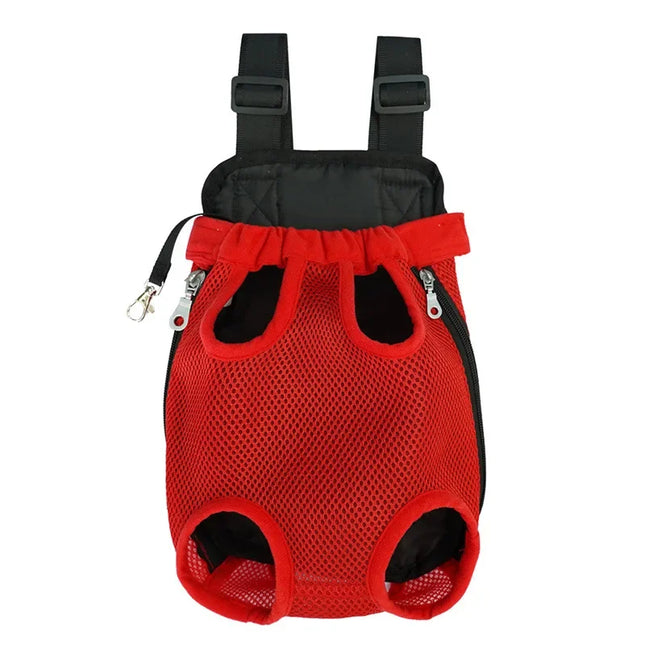 Nylon Mesh Pet Double Shoulder Backpack - S/M/L/XL by Back Length, 6 Colors