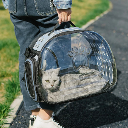 EVA Foldable Transparent Pet Carrier - S(35x20x22cm, up to 1.5kg) / L(42x33x28cm, up to 4kg), 5 Colors