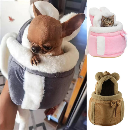 Winter Warm Dog Carrier Backpack for Small Dogs - Velvet, S/M/L for Chihuahua & Yorkshire