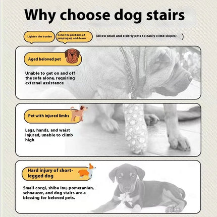 Ladder Dogs Pets Bone Shape Puppys Stairs Beside The Sofa Bed Ramp for Dogs Protecting Pets Joint Safety Stairs for Elderly Dogs