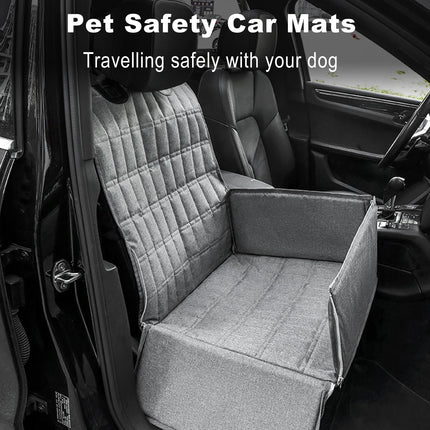Dog Car Seat Cover with Middle Armrest - Side-Open Waterproof Oxford Fabric Pet Travel Mat
