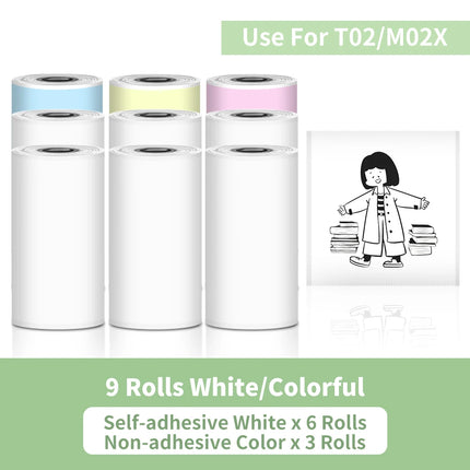 T02 Portable Printer Phomemo Mini Sticker Printer Self-adhesive Labels Inkless Sticker Printer for Journal, Notes, Photo, DIY