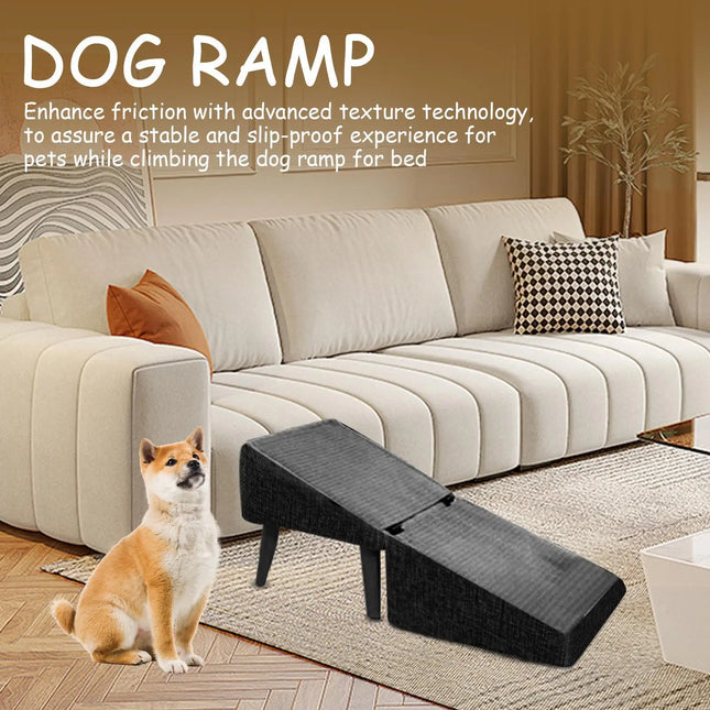 Foldable Dog Ramp for Bed & Vehicle - Non-Slip, Supports up to 50kg