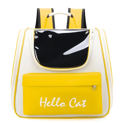Windproof Cat Carrier Backpack with Cushion - Oxford PVC, 37x25x34cm, 6 Colors