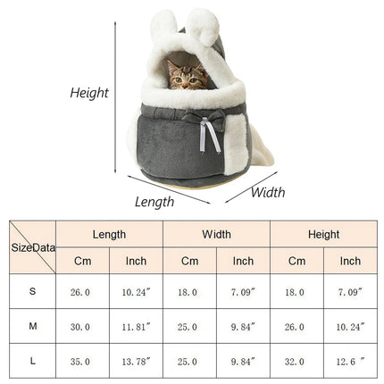 Winter Warm Dog Carrier Backpack for Small Dogs - Velvet, S/M/L for Chihuahua & Yorkshire