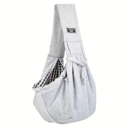Hands-Free Double-Sided Dog Sling Crossbody Bag - Portable Outdoor Shoulder Carrier, Beige/Blue/Black/Gray