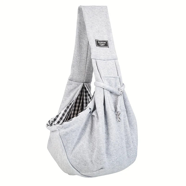 Hands-Free Double-Sided Dog Sling Crossbody Bag - Portable Outdoor Shoulder Carrier, Beige/Blue/Black/Gray