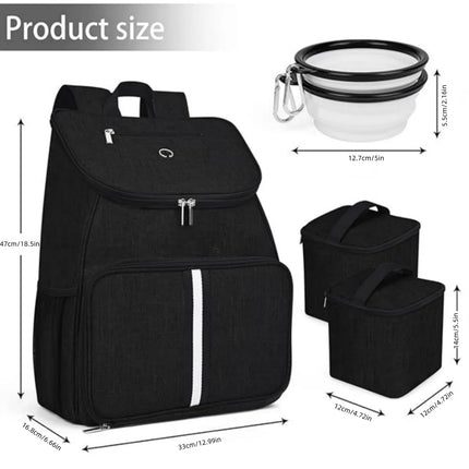 Water-Resistant Pet Travel Backpack - Weekend Tote with Food & Accessories Storage, XL