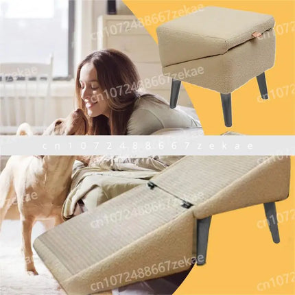 Dog Ramp For Bed Foldable Dog Vehicle Stairs Footrest Stool For Small Breed Animal Multi-functional Non-Slip Vehicle Safety Ramp