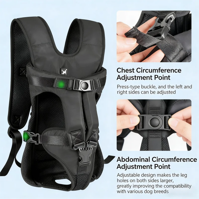Front-Hugging Large Dog Backpack - Breathable Outdoor Carrier, S/M/L/XL, 7 Colors