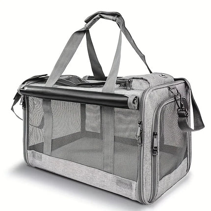 Soft-Sided Pet Carrier for Large & Medium Cats - Polyester, Beige/Gray/Black/Pink/Blue