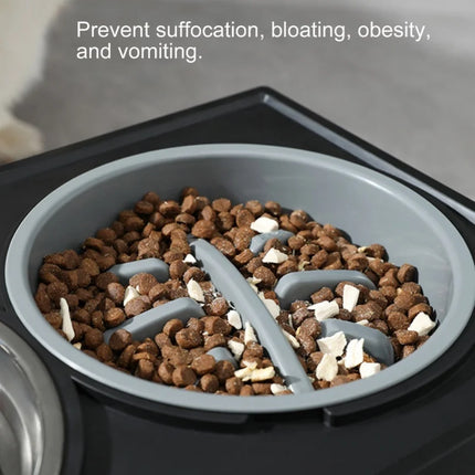 Slow Feeder Dog Bowl - Improve Digestion, Prevent Choking, ABS Plastic, Gray