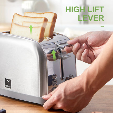 2 slice toaster, Retro Bagel Toaster Toaster with 7 Bread Shade Settings, 2 Extra Wide Slots, Defrost/Bagel/Cancel Function, Rem